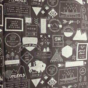Moda Fabric Smoke & Rust Lella Boutique Charcoal Outdoor Badge 44" W x 1 Yard